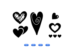 Hand Drawn Heart Clipart For Invitations And Crafts Product Image 1