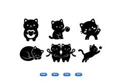 Hand Drawn Kawaii Cat SVG For Crafts Product Image 1