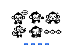 Hand Drawn Monkey Clipart For Kids Invitations And Crafts Product Image 1