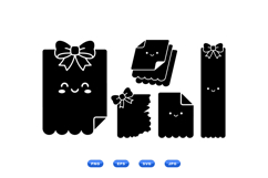 Hand Drawn Kawaii Paper Tag Graphics For Crafts Product Image 1