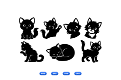 Hand Drawn Cat SVG Clipart For Crafts Product Image 1