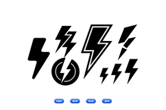 Hand Drawn Lightning SVG Icons For Crafts Product Image 1