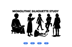 Monolithic People Silhouette Clipart For Design Use Product Image 1
