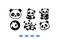Cute Panda Vector For Kids Crafts Product Image 1
