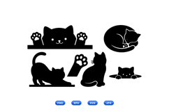 Hand Drawn Cat Silhouette For Crafts Product Image 1
