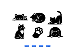 Cute Cat Silhouette Clipart For Crafts Product Image 1