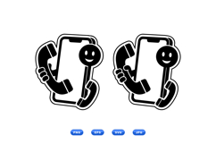 Retro Phone Call Icon For Stickers Product Image 1