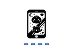Kawaii Phone SVG For Cute Sticker Crafts Product Image 1