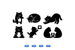 Hand Drawn Cat Clipart Graphics For Crafts Product Image 1
