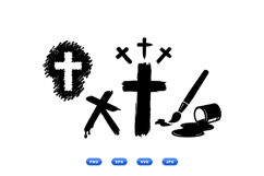 Hand Painted Cross Clipart For Religious Crafts Product Image 1