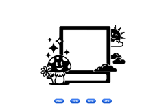 Cute Mushroom Frame Clipart For Invitations Product Image 1