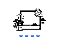 Cute Kawaii Mushroom Illustration For Kids Crafts Product Image 1