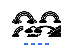 Rainbow And Cloud Vector Clipart For Crafts Product Image 1