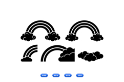 Hand Drawn Rainbow And Cloud For Crafts Product Image 1