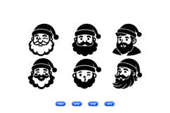 Hand Drawn Santa Head Clipart For Crafts Product Image 1