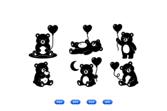 Cute Teddy Bear SVG For Baby Invitations Product Image 1