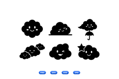 Cute Kawaii Cloud SVG For Crafts Product Image 1