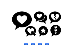 Hand Drawn Heart Chat Icons For Invitations Product Image 1