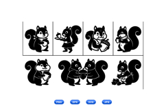 Hand Drawn Squirrel Clipart For Crafts And Prints Product Image 1