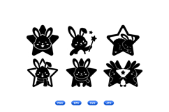 Cute Bunny Star SVG Clipart For Kids Crafts And Prints Product Image 1