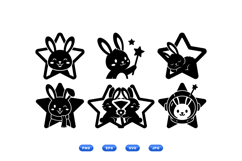Hand Drawn Bunny Star Clipart For Crafts Product Image 1