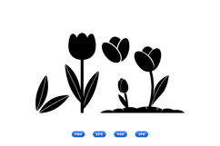 Hand Drawn Tulip SVG For Crafts And Prints Product Image 1