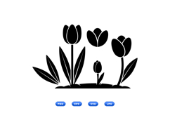Minimal Tulip Floral Clipart For Invitations Product Image 1