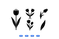 Tulip SVG Floral Clipart For Invitations Product Image 1