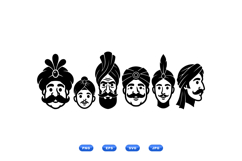 Turban Portrait Vector Graphics For Crafts And SVG Product Image 1