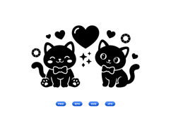 Kawaii Cat SVG For Valentine Invitations Product Image 1