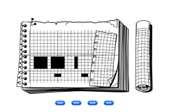 Hand Drawn Grid Paper Clipart For Crafts Product Image 1