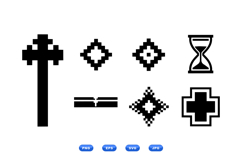Tribal Pixel Cross SVG Icon For Crafts Product Image 1