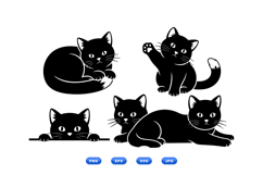 Hand Drawn Black Cat SVG For Crafts And Printables Product Image 1