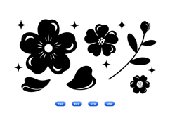 Floral Silhouette Clipart For Crafts Product Image 1