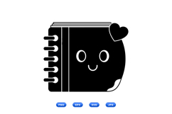 Kawaii Spiral Notebook SVG For Stickers And Planners Product Image 1