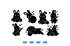 Hand Drawn Bunny SVG Clipart For Easter Product Image 1