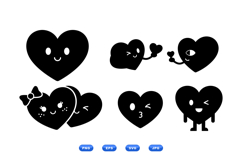 Cute Heart Character SVG Clipart For Crafts Product Image 1