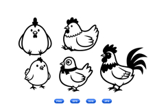 Hand Drawn Chicken Vector For Crafts Product Image 1