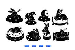 Hand Drawn Sleeping Bunny Clipart Product Image 1