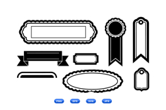 Hand Drawn Label And Ribbon Graphics For Invites Product Image 1