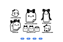 Kawaii Ghost Ribbon Clipart For Crafts Product Image 1