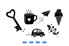 Hand Drawn Minimal Icons Clipart Kit For Crafts Product Image 1