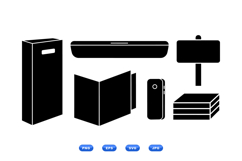 Minimal Packaging And Brochure SVG Icons For Mockups Product Image 1