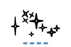 Hand Drawn Sparkle Stars SVG For Crafts Product Image 1