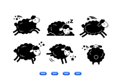 Hand Drawn Sleepy Sheep SVG For Nursery Product Image 1