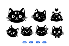 Cute Cat Face SVG Clipart For Crafts And Shirts Product Image 1