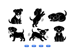 Hand Drawn Puppy Silhouette Clipart Product Image 1