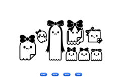 Kawaii Bow Ghost SVG Illustration For Crafts Product Image 1