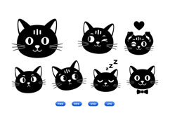 Kawaii Cat Face Vector For Crafts Product Image 1