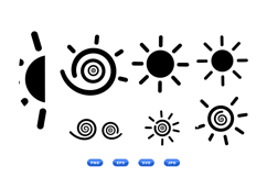 Hand Drawn Sun SVG Icon For Crafts Product Image 1